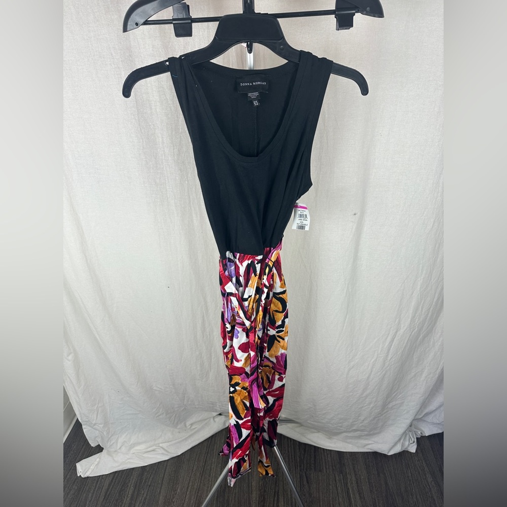Donna Morgan Berry & Black Meadow Midi Dress Size 8P (12UK) NWT - Picture 5 of 17